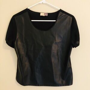 Piper Gore 100% Leather and Silk Top